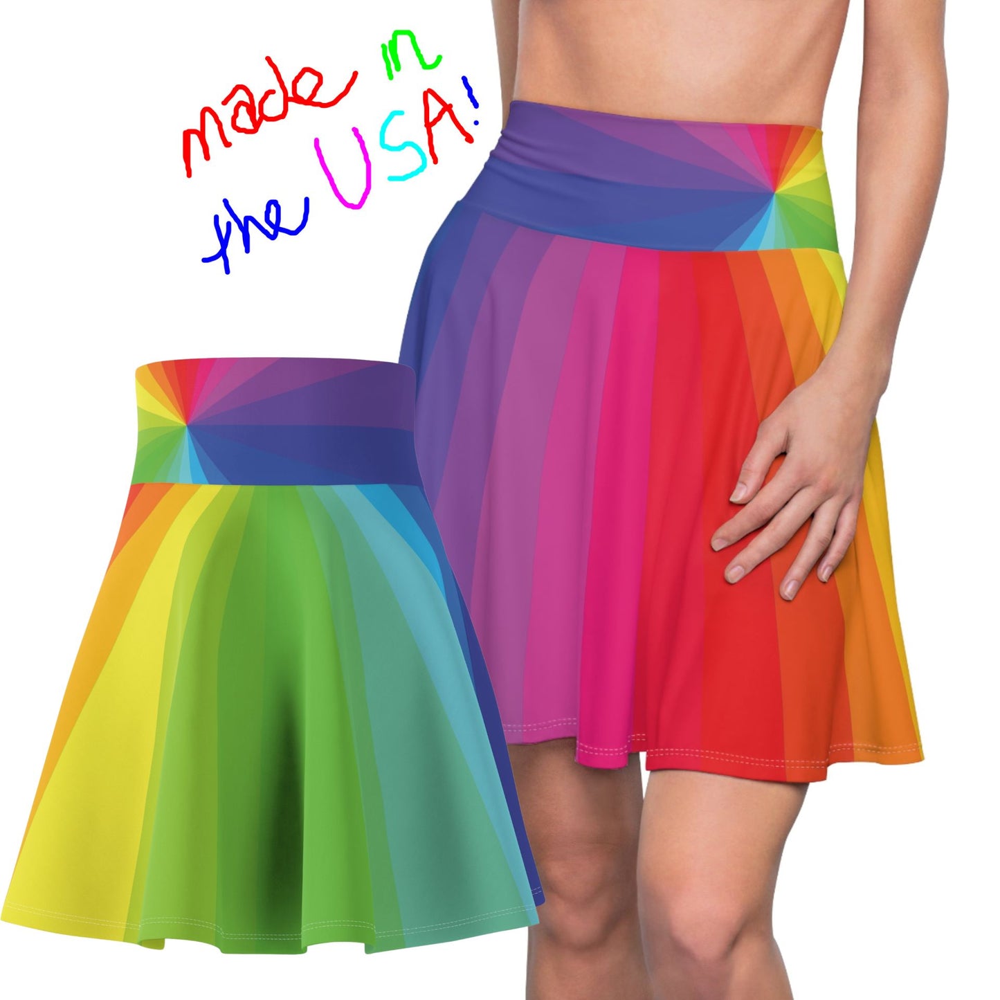 Color Wheel Rainbow Skirt