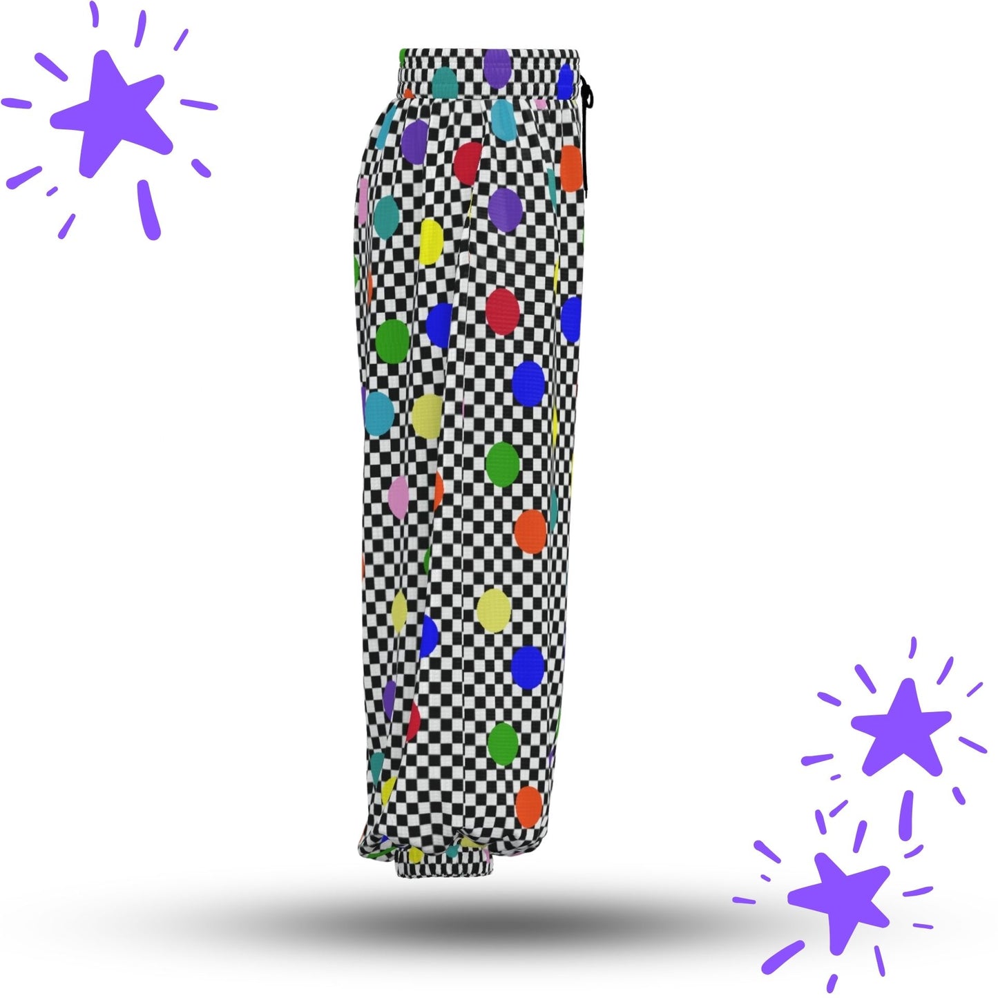 Confetti Checker Sport Waffle Clown Pants