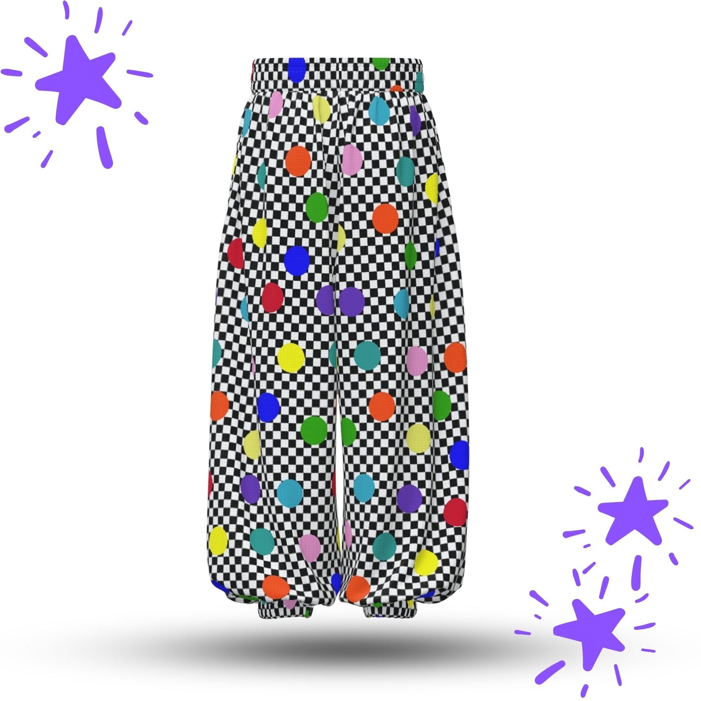 Confetti Checker Sport Waffle Clown Pants