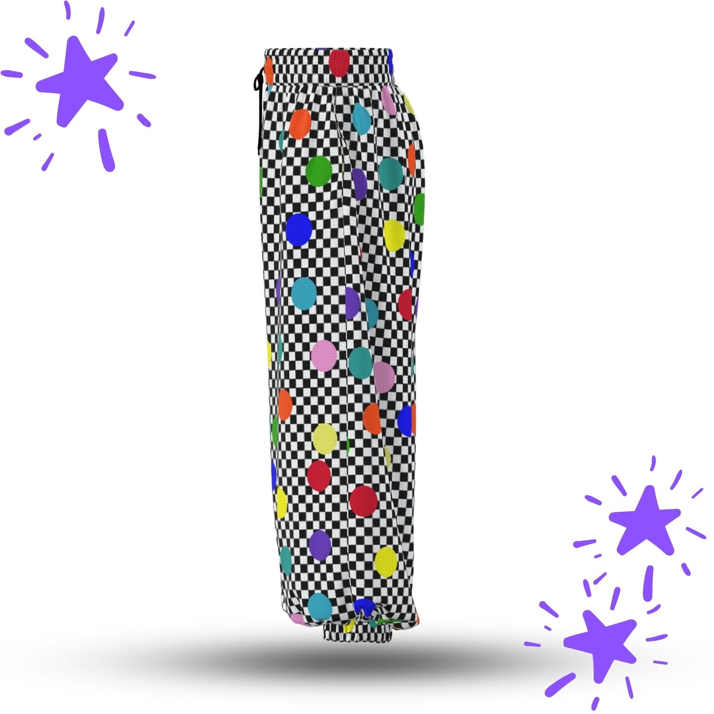 Confetti Checker Sport Waffle Clown Pants