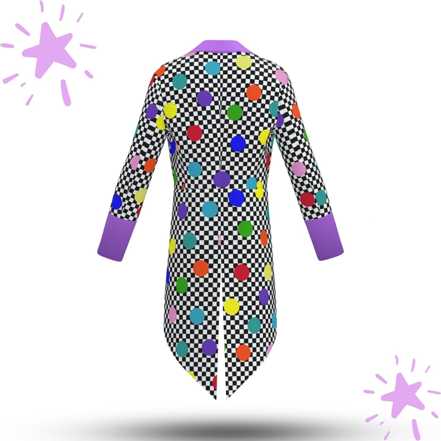 Confetti Check Joker Tailcoat Clown Tux Jacket
