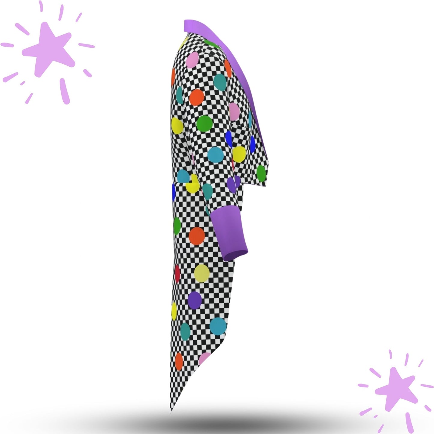 Confetti Check Joker Tailcoat Clown Tux Jacket