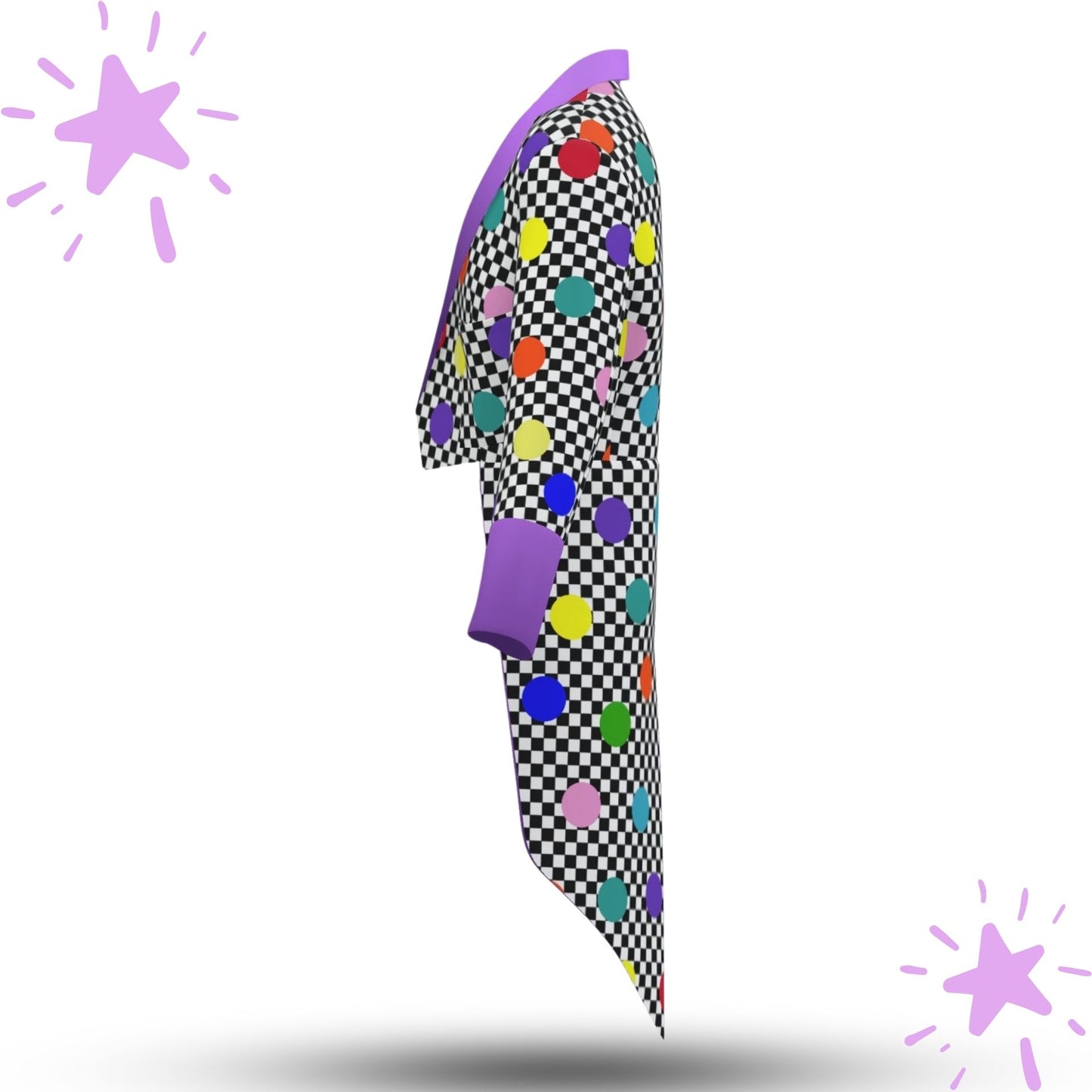 Confetti Check Joker Tailcoat Clown Tux Jacket