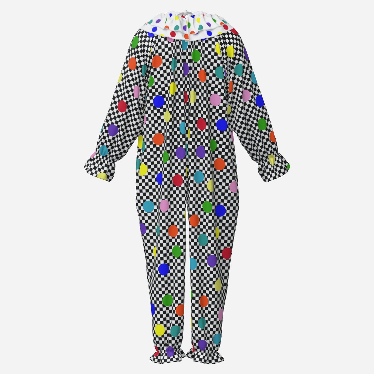 Confetti Check Polkadot Clown Suit n Collar