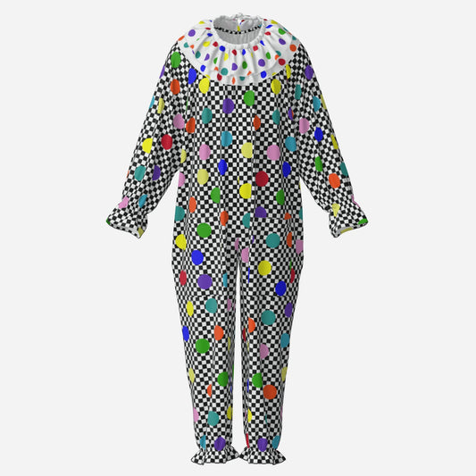 Confetti Check Polkadot Clown Suit n Collar