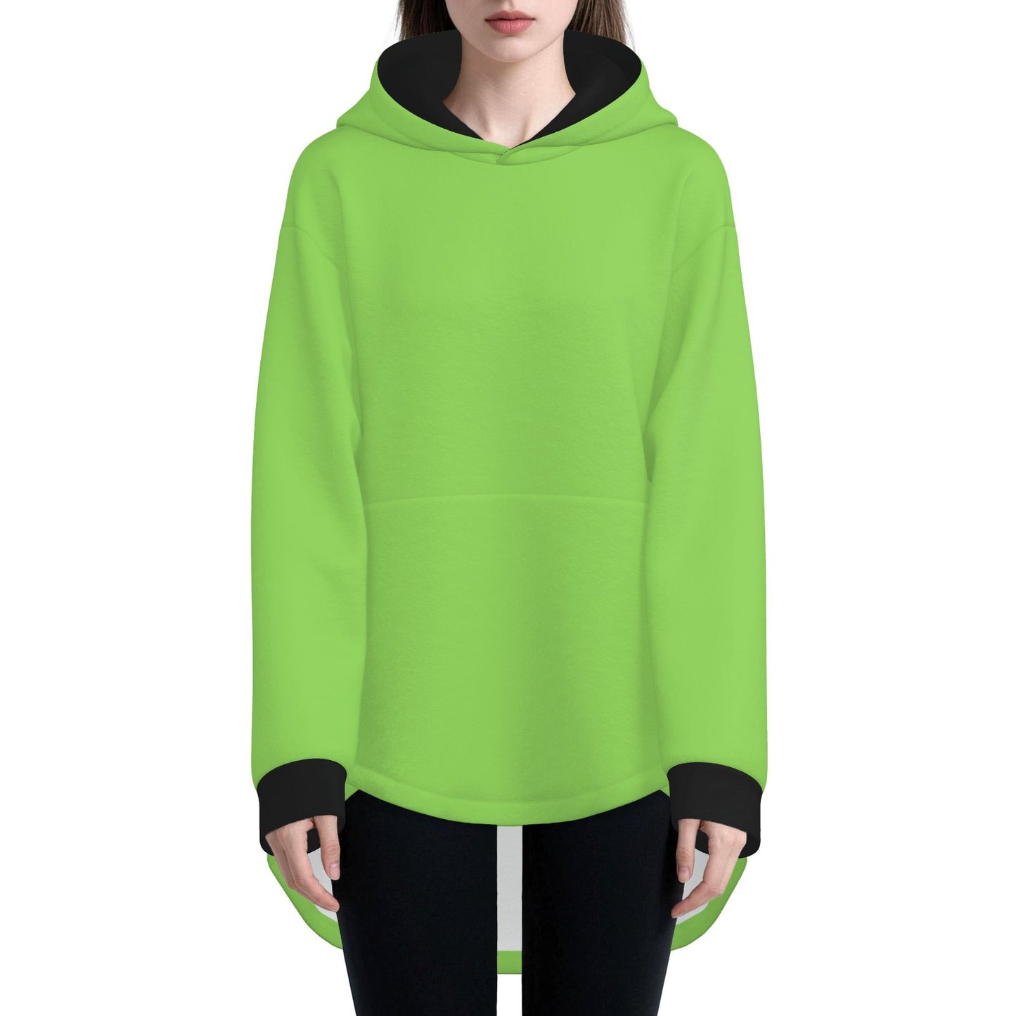 Cozy Bunny Hoodie Minty Green with Black Ears Rabbit Long Sweater