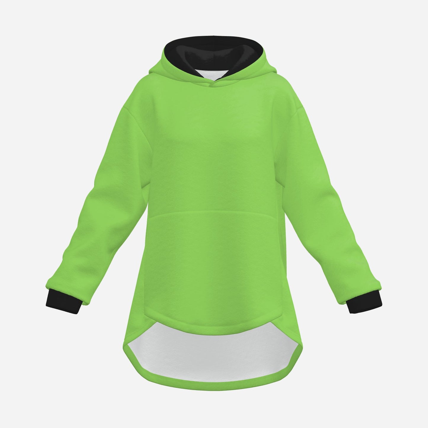 Cozy Bunny Hoodie Minty Green with Black Ears Rabbit Long Sweater