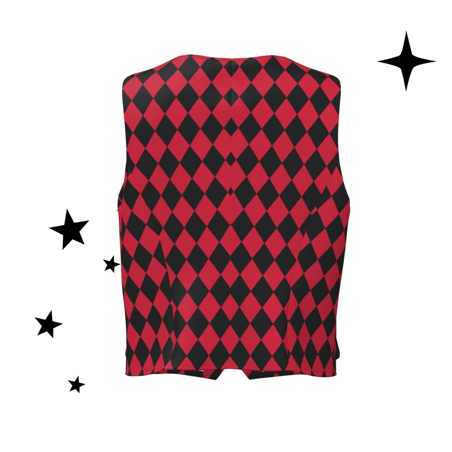 Cranberry Harlequin Womens Jester Vest