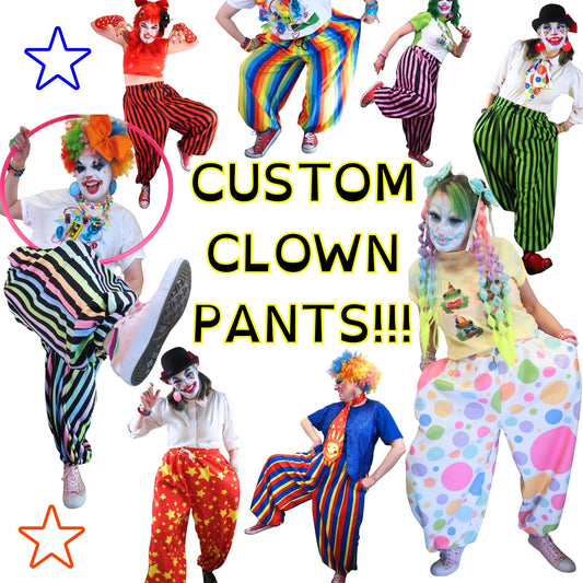 Custom Clown Pants! Baggy Pantaloons Nonbinary Silly Clowncore Clothes Puffy Circus Bloomers