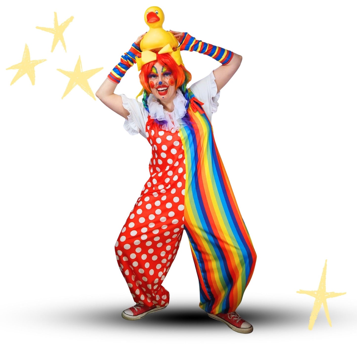 Dotty Rainbow Baggy Overalls Jumpsuit