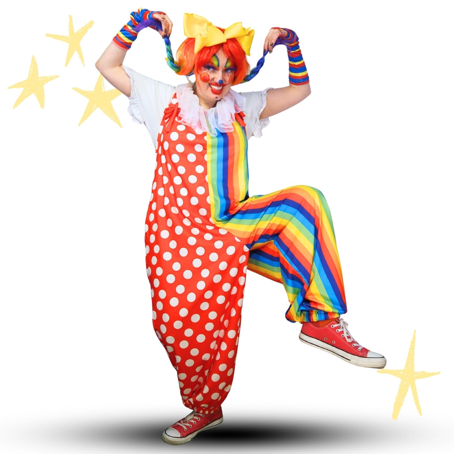 Dotty Rainbow Baggy Overalls Jumpsuit
