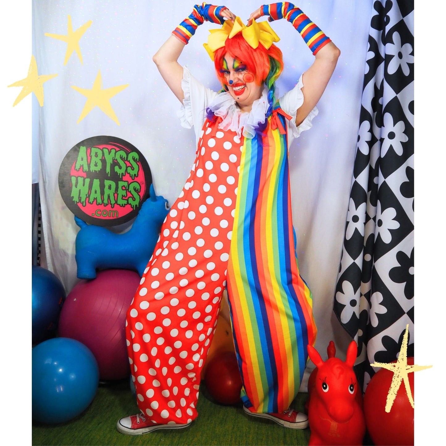 Dotty Rainbow Baggy Overalls Jumpsuit