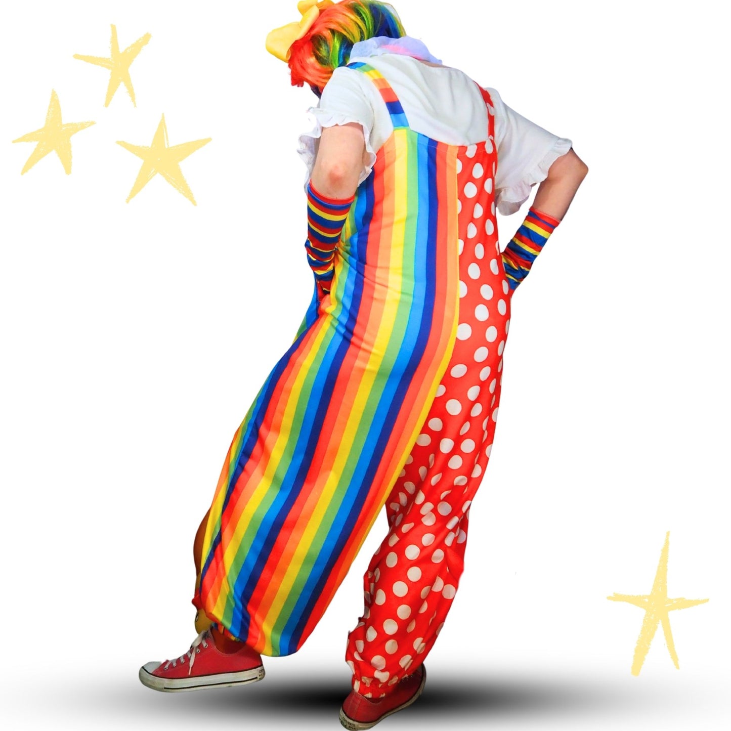 Dotty Rainbow Baggy Overalls Jumpsuit