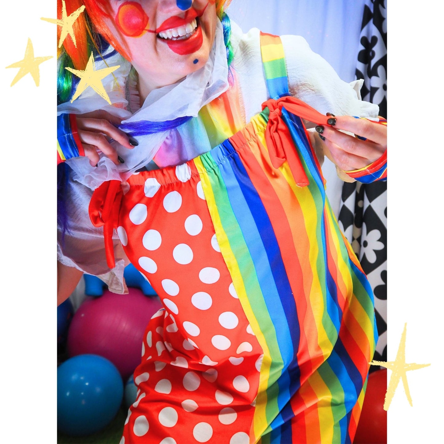 Dotty Rainbow Baggy Overalls Jumpsuit