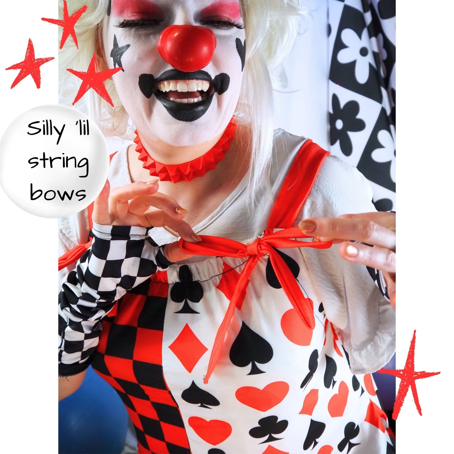 Double Jump Check Red Black Clown Suit