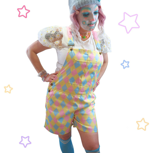 Dreamy Marshmallow Shortie Pastel Overalls