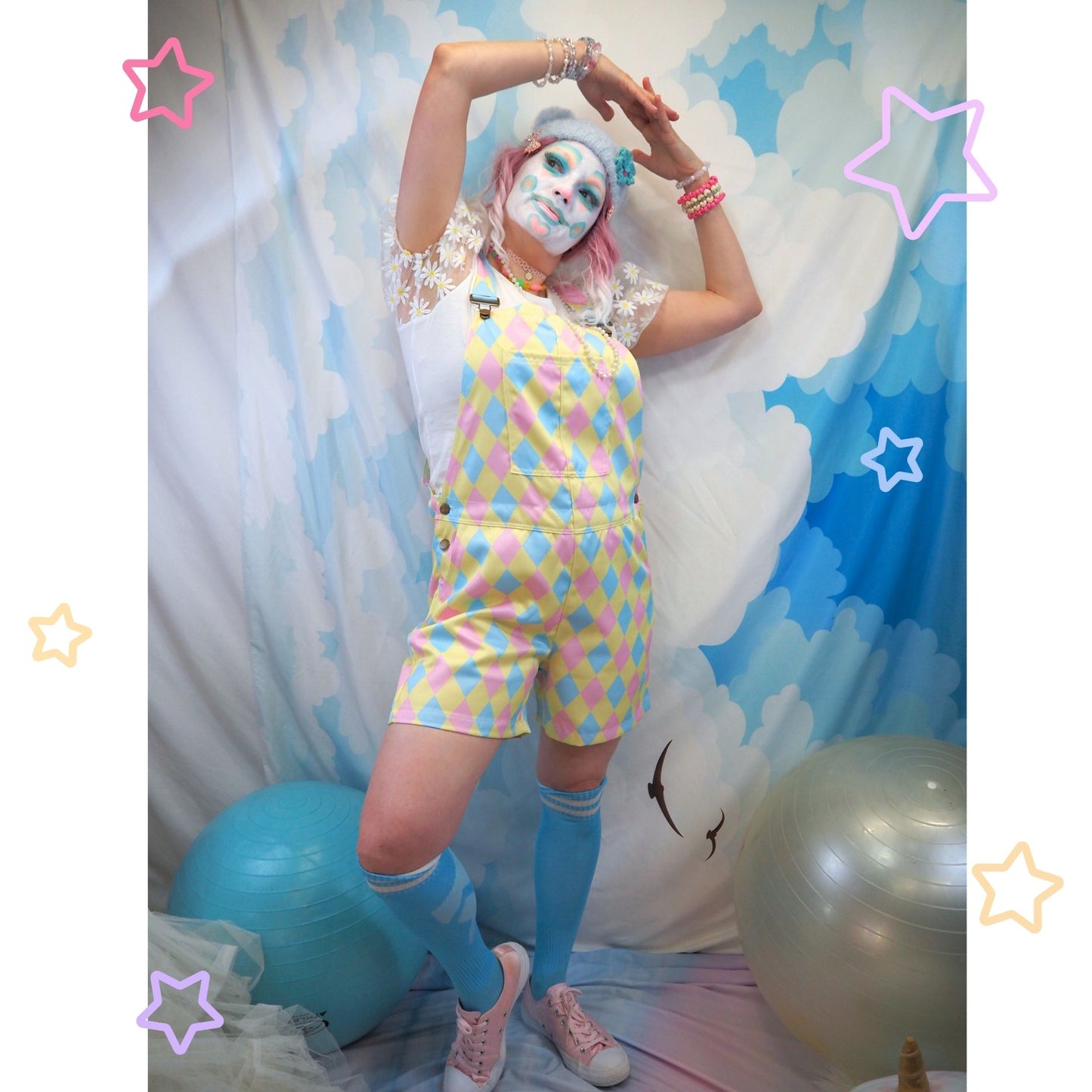 Dreamy Marshmallow Shortie Pastel Overalls