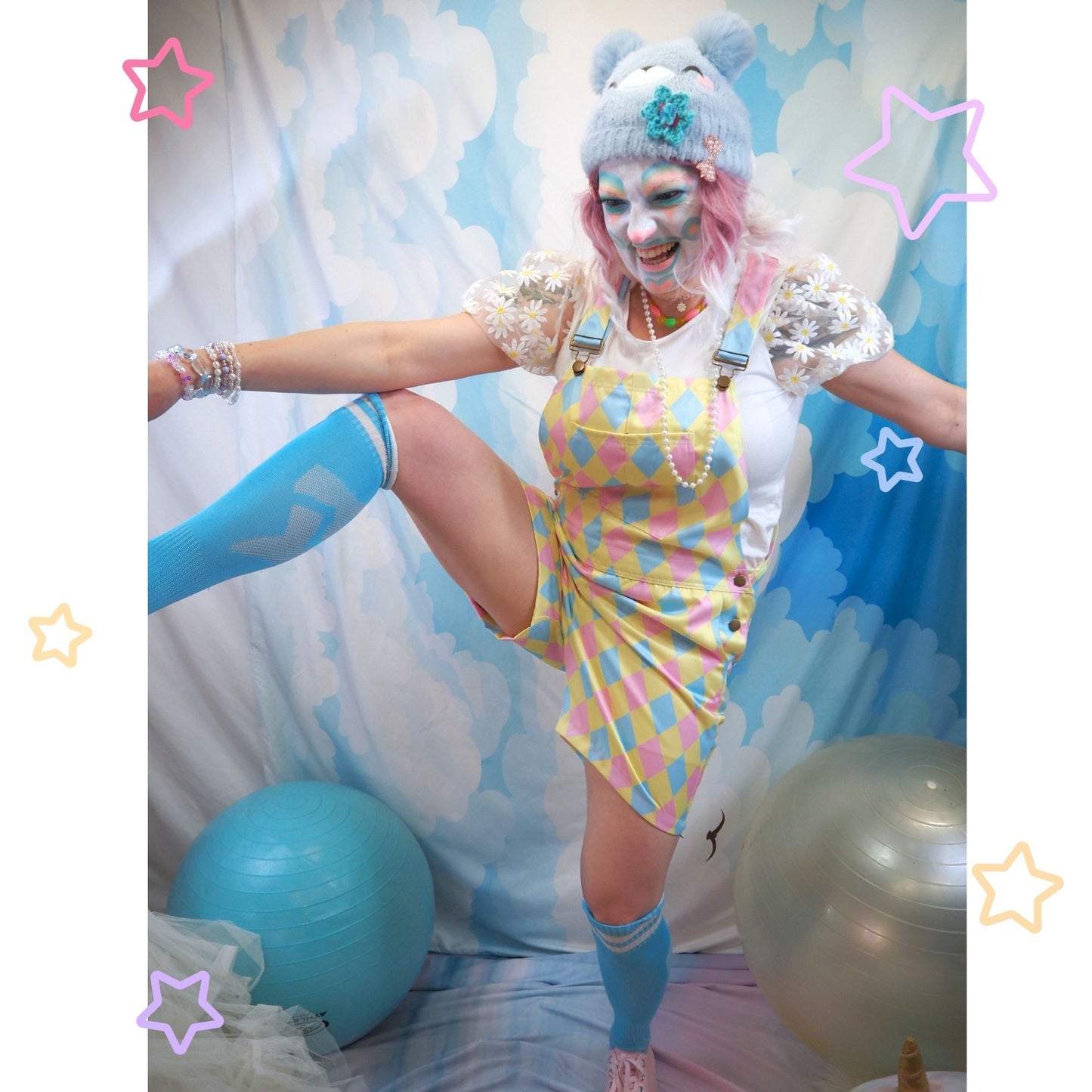 Dreamy Marshmallow Shortie Pastel Overalls