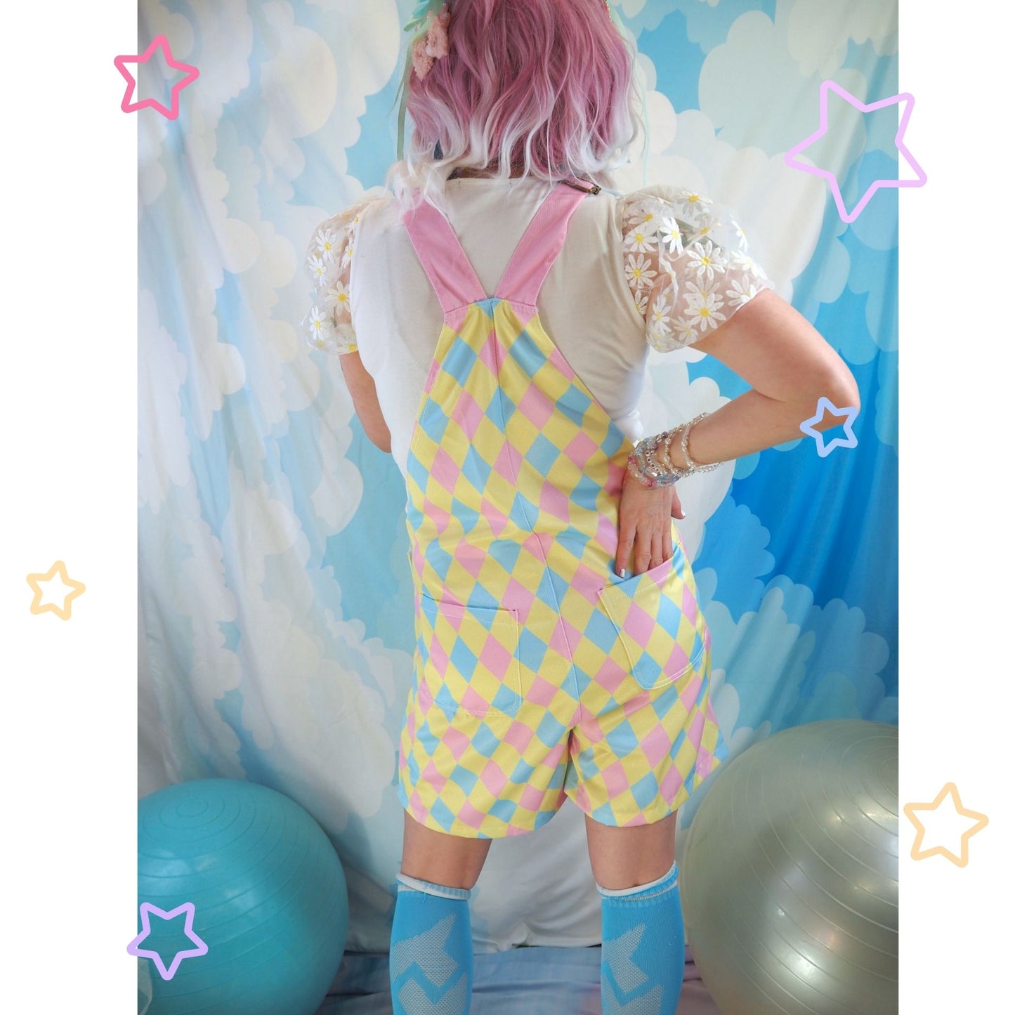 Dreamy Marshmallow Shortie Pastel Overalls