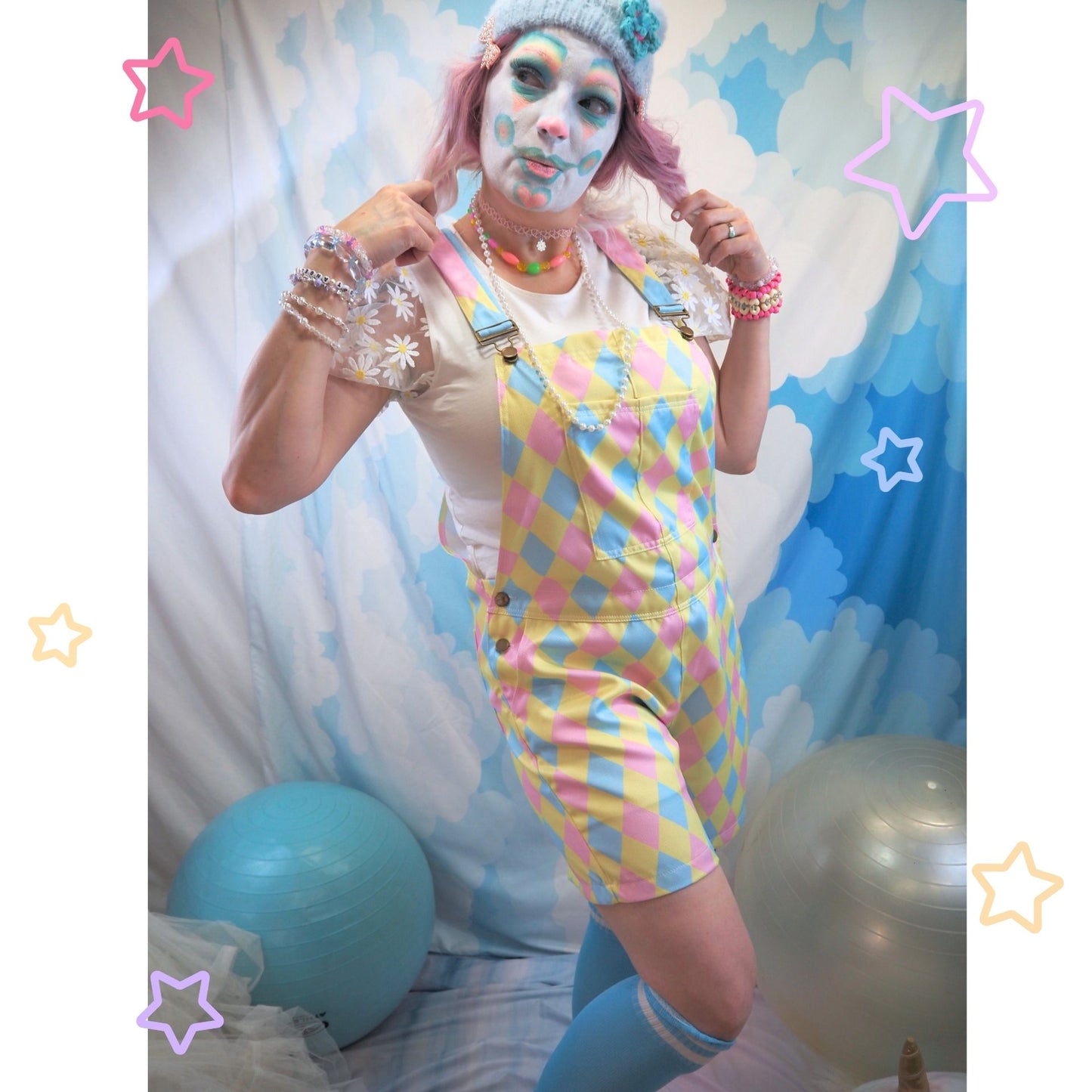 Dreamy Marshmallow Shortie Pastel Overalls