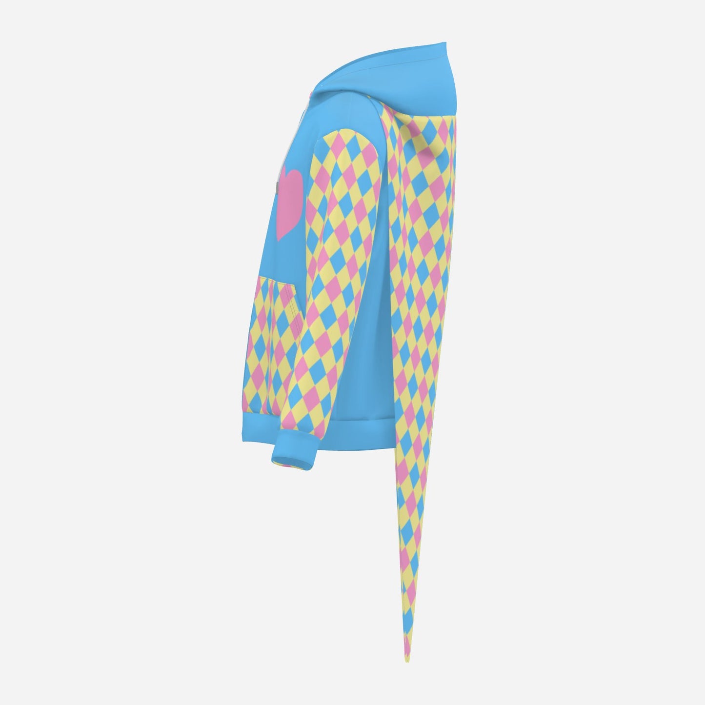 Dreamy Pastel Harlequin Hearts LITE Fangtail Jester Hoodie