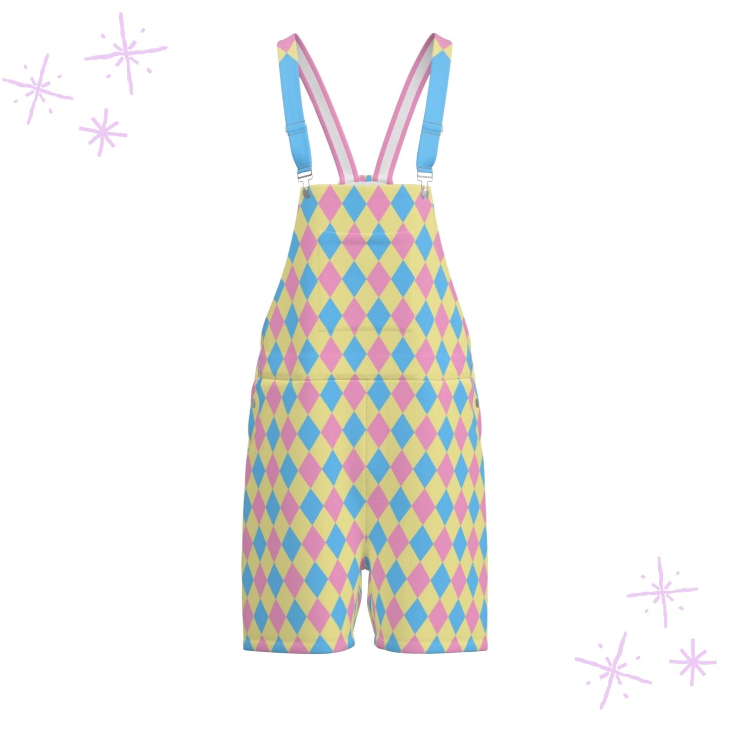 Dreamy Marshmallow Shortie Pastel Overalls