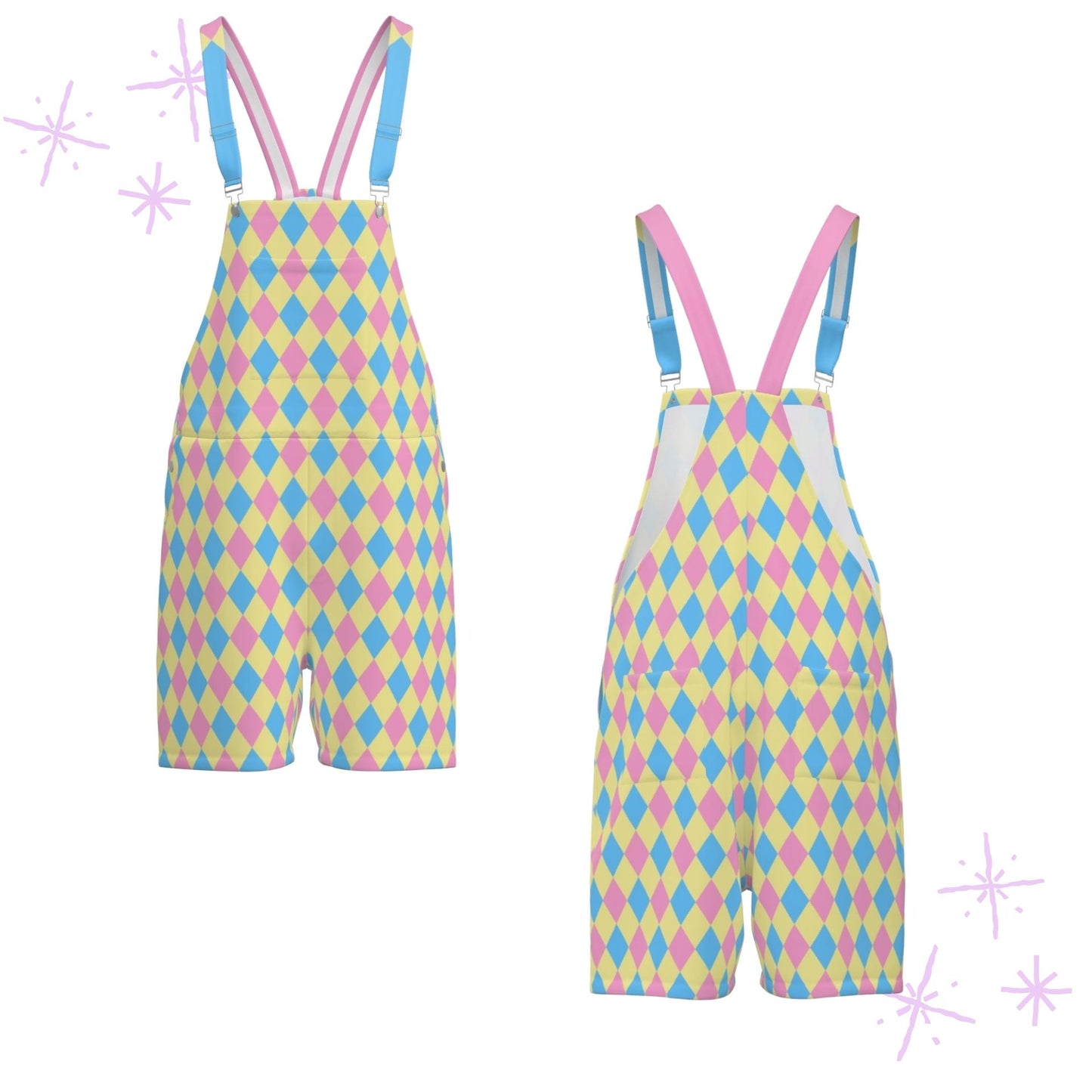 Dreamy Marshmallow Shortie Pastel Overalls