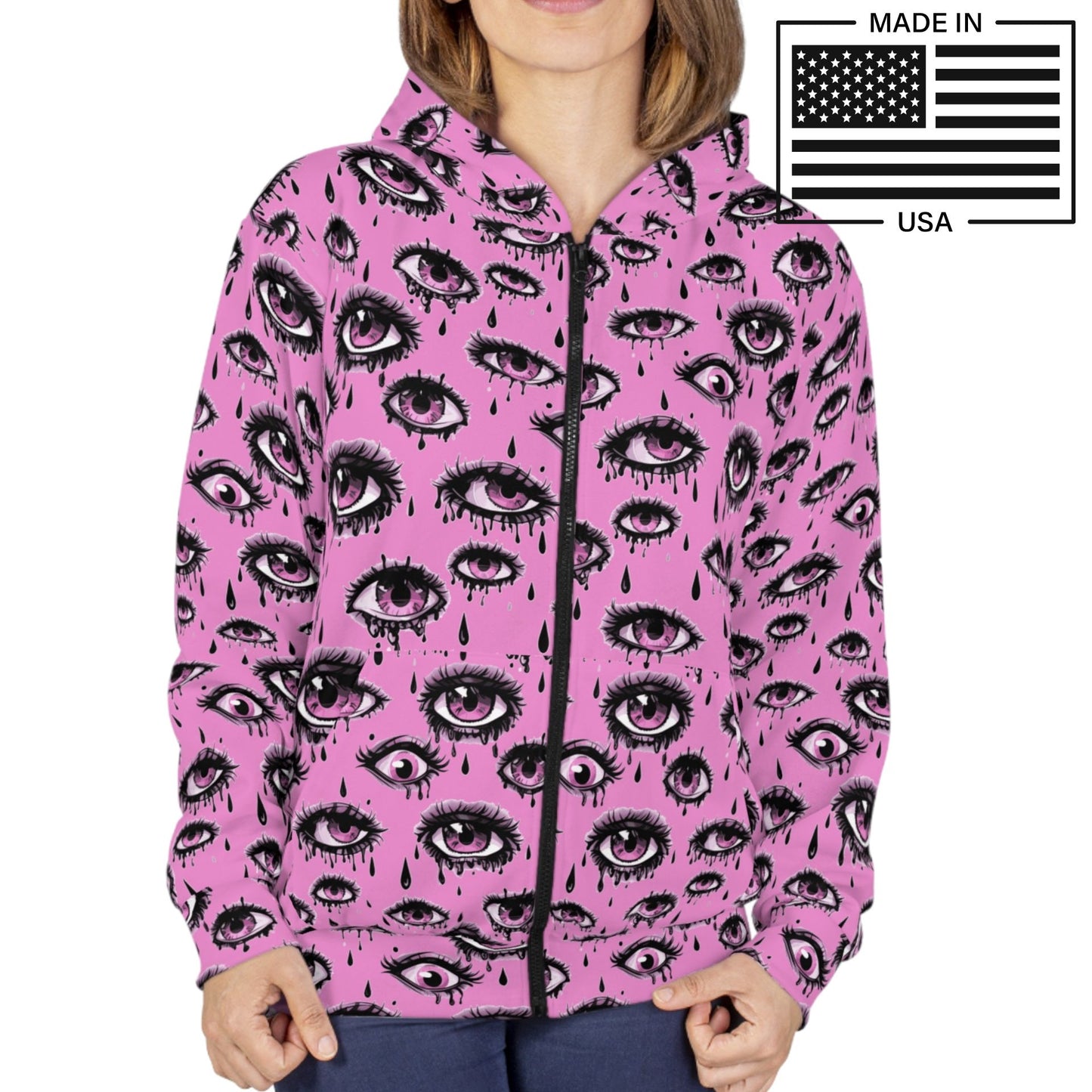 Drippy Eyes Zip Up Hoodie