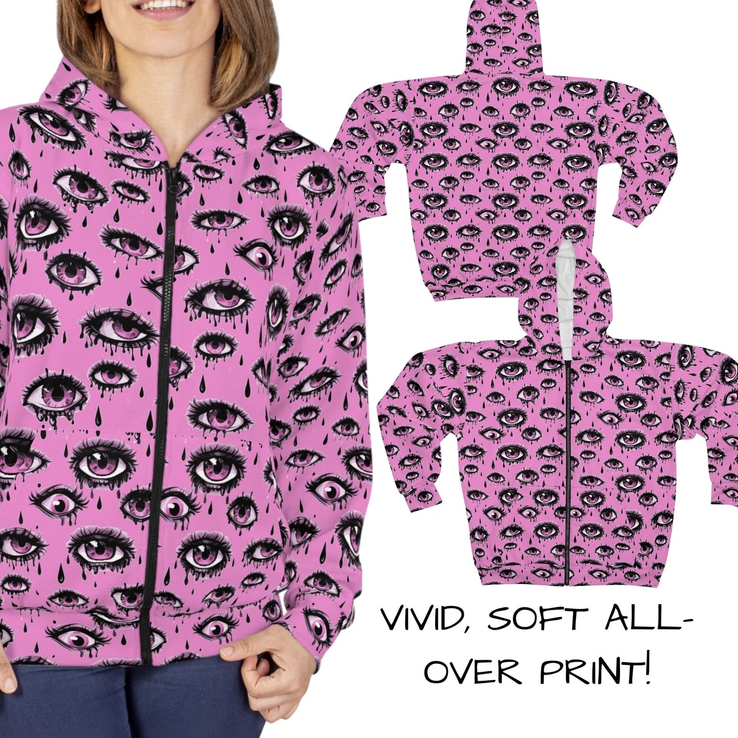 Drippy Eyes Zip Up Hoodie
