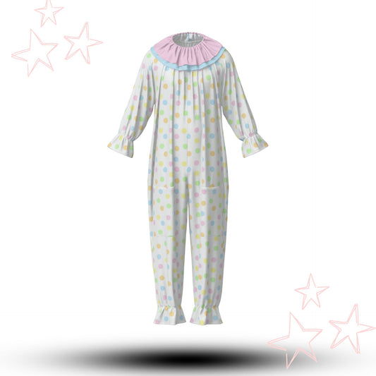 Easter Bunny Polkadots Pro Clown Suit and Collar