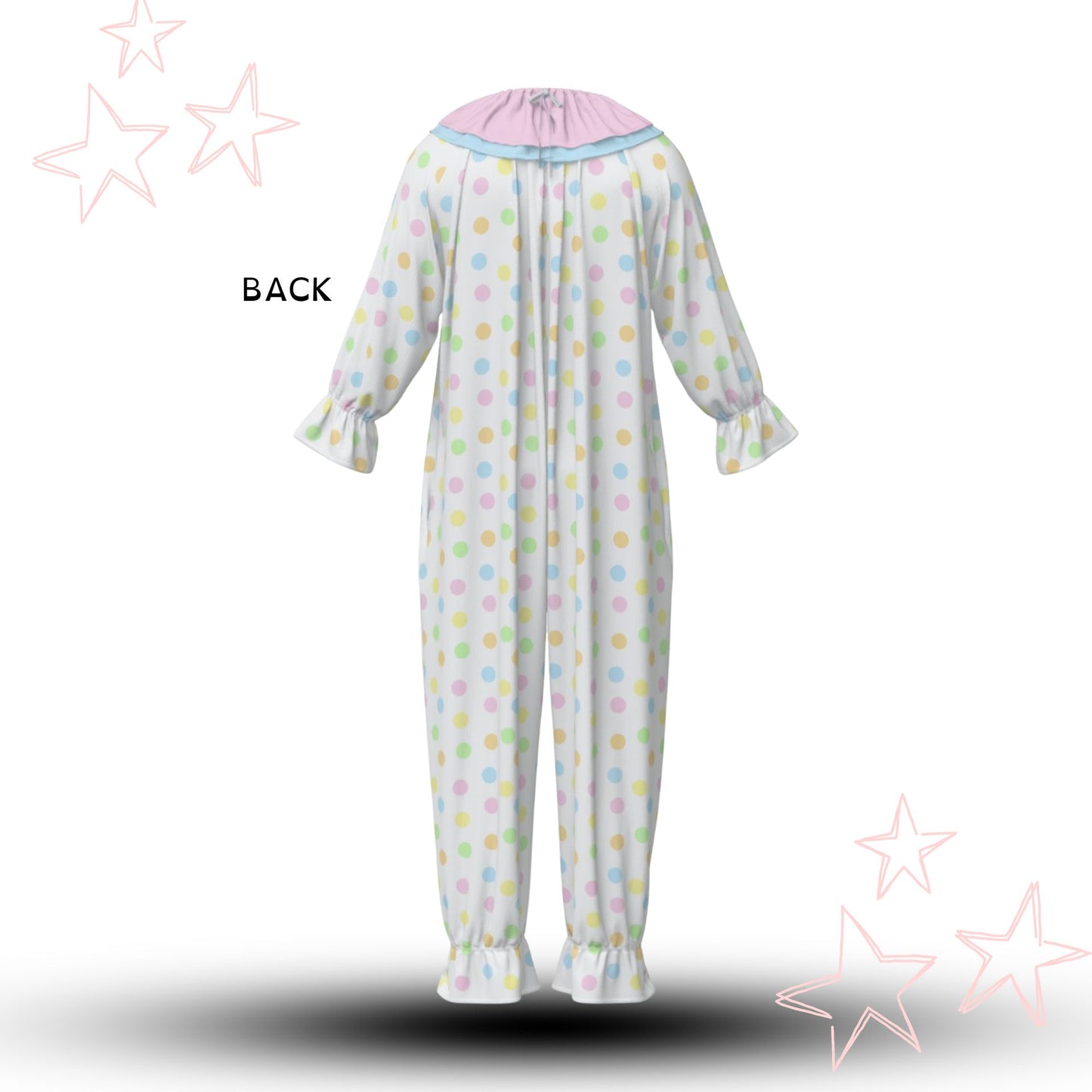 Easter Bunny Polkadots Pro Clown Suit and Collar