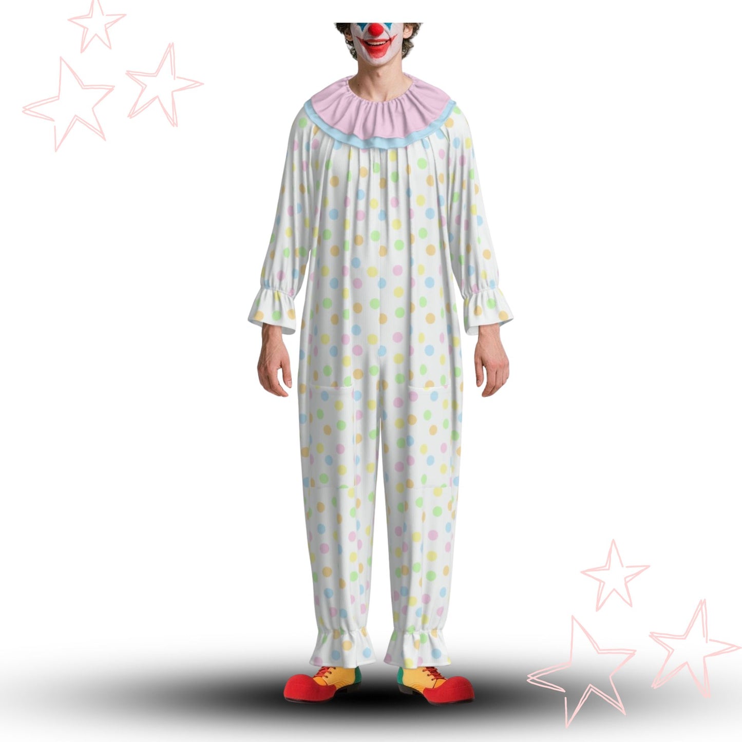 Easter Bunny Polkadots Pro Clown Suit and Collar