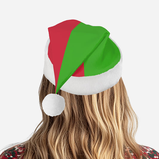 Elf Cap Christmas Colorblock Red Green Jester Santa Hat