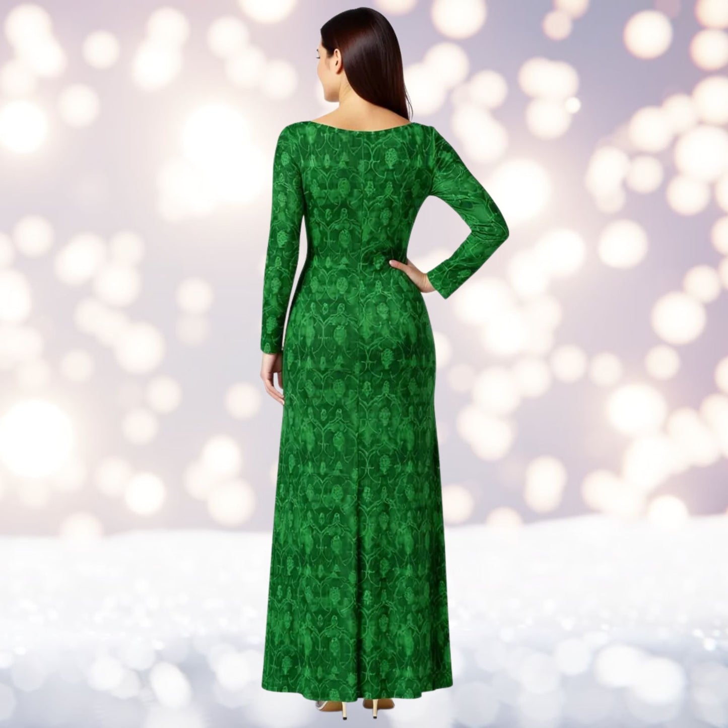 Emerald Solstice Green Velvet Dress