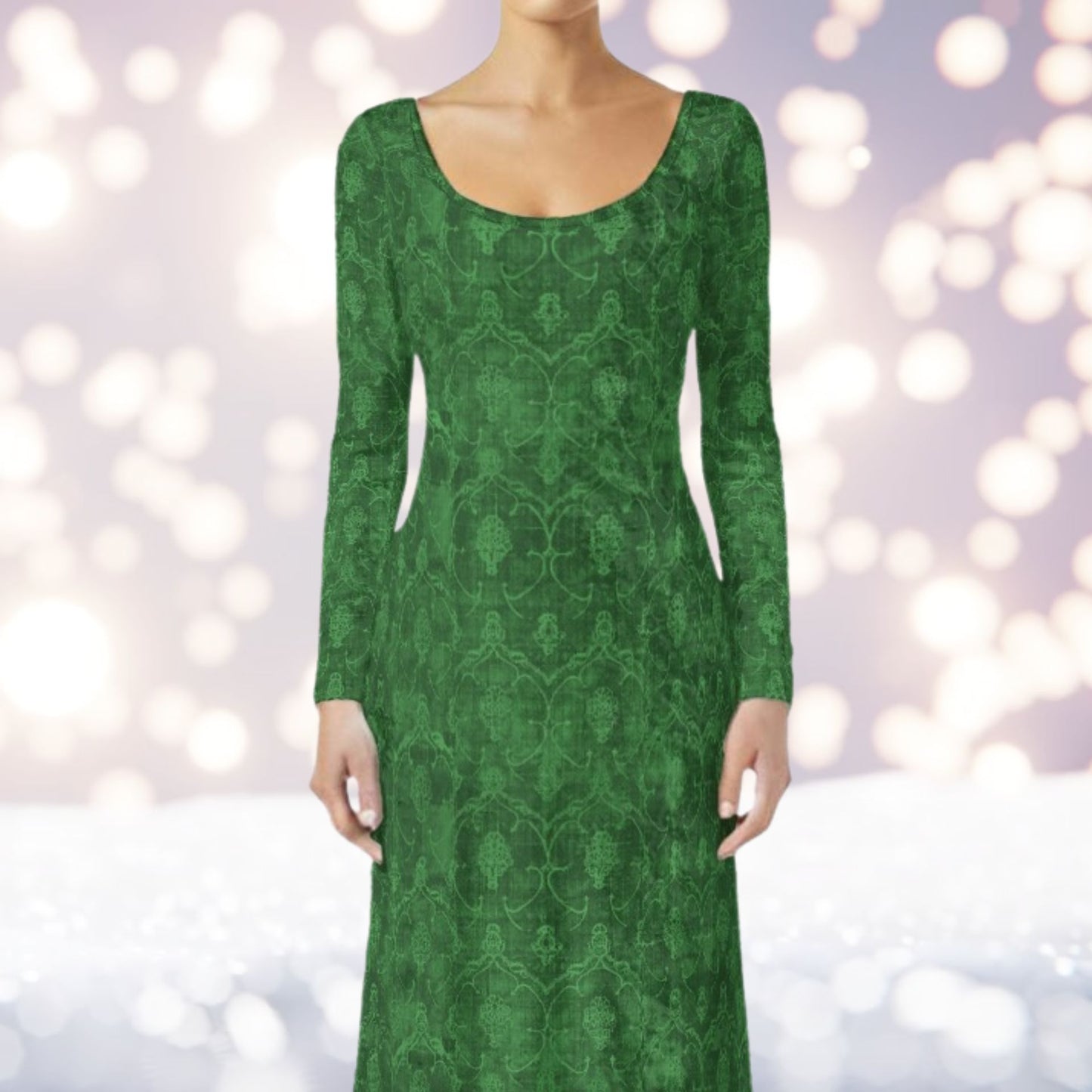 Emerald Solstice Green Velvet Dress