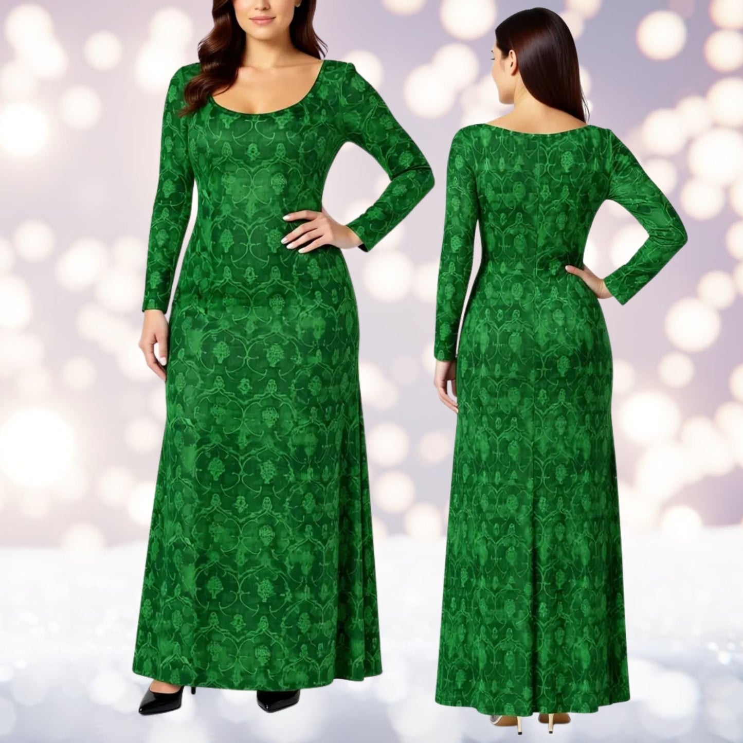 Emerald Solstice Green Velvet Dress