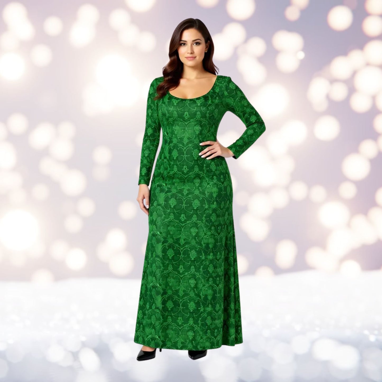 Emerald Solstice Green Velvet Dress