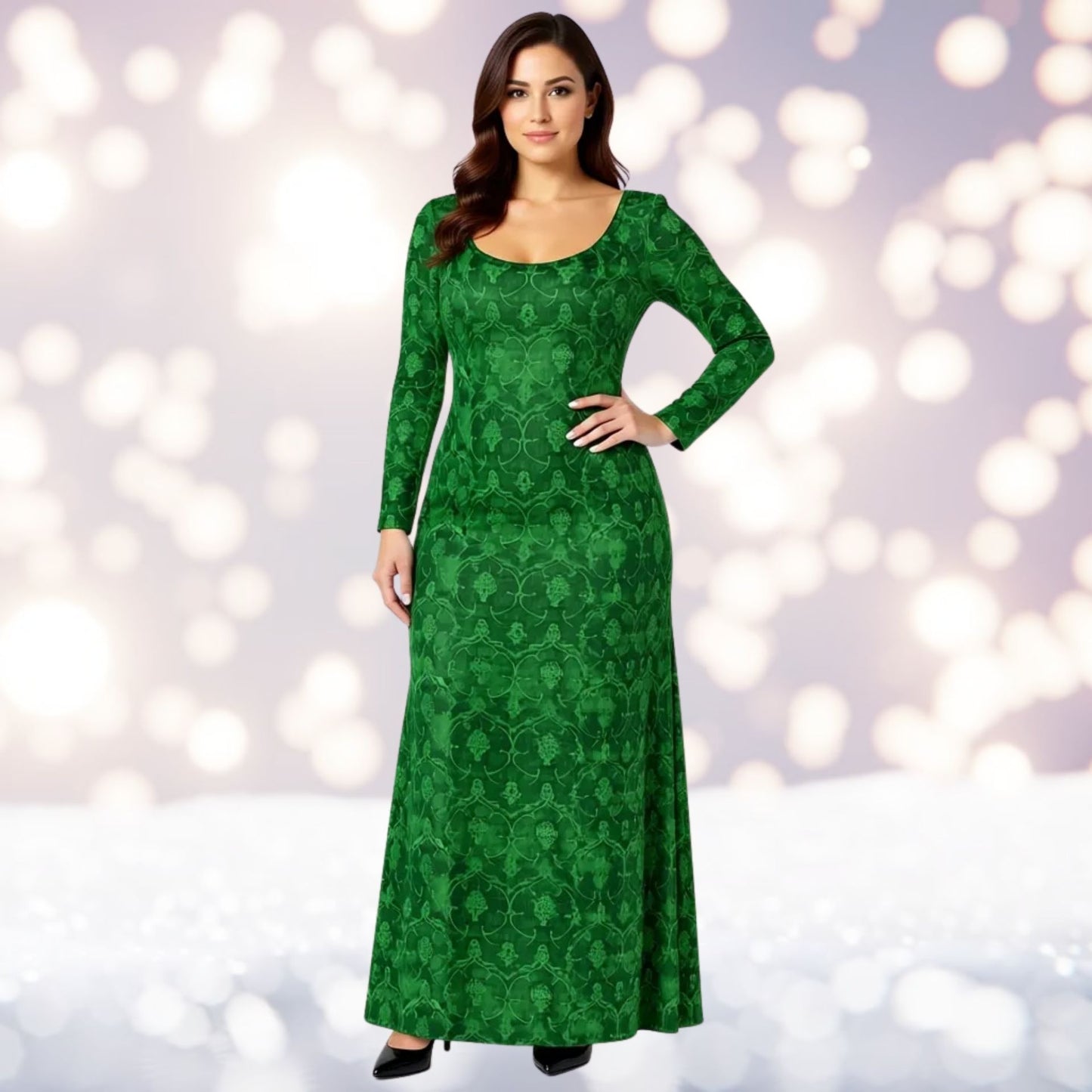 Emerald Solstice Green Velvet Dress