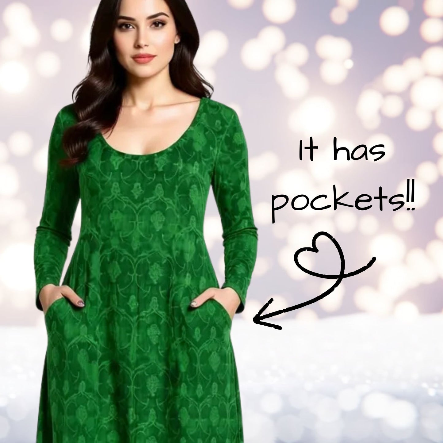 Emerald Solstice Green Velvet Dress