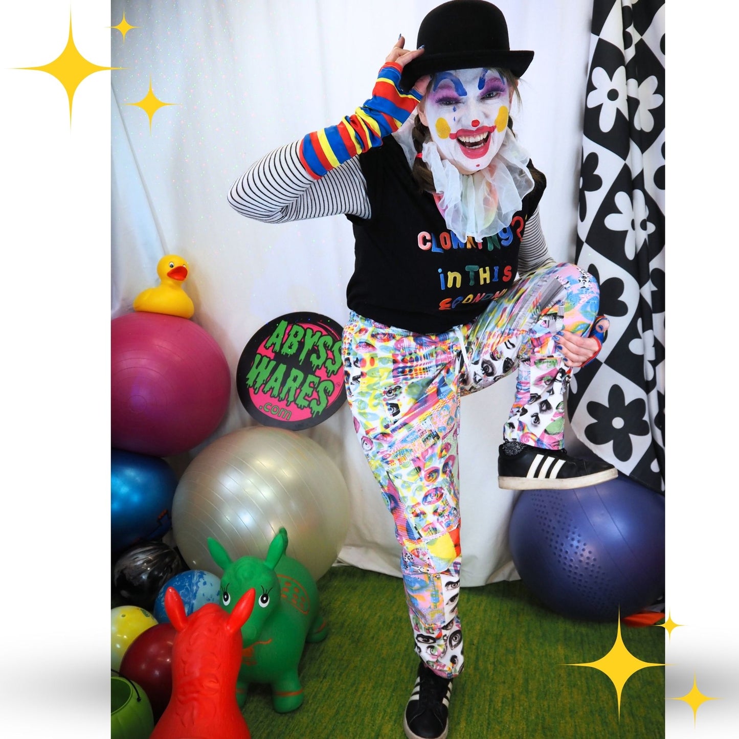 Eyes Glitch Soft Cotton Clown Pants