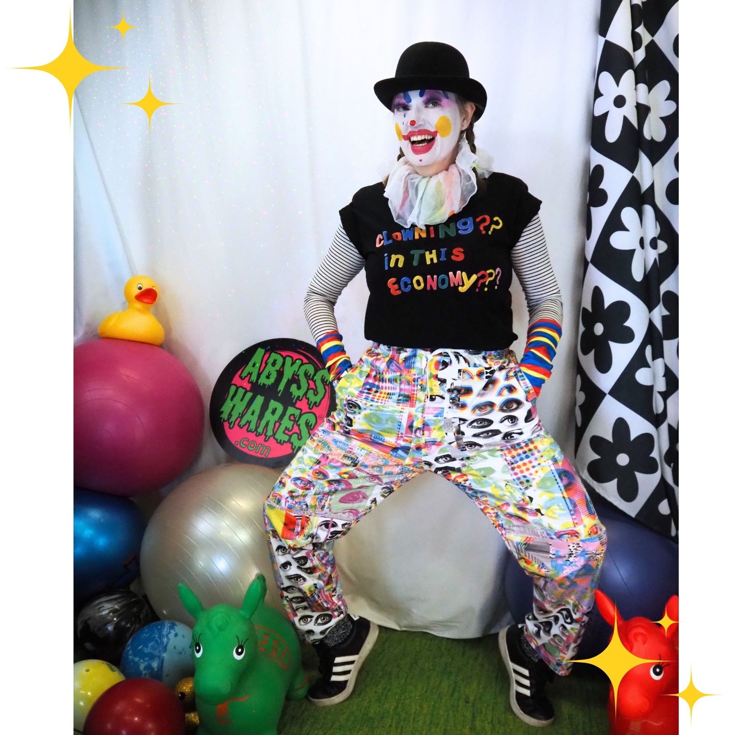 Eyes Glitch Soft Cotton Clown Pants