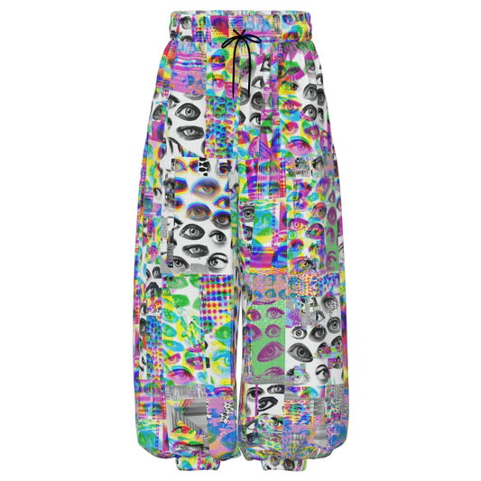 Eyes Glitch Baggy Clown pants sport waffle fabric