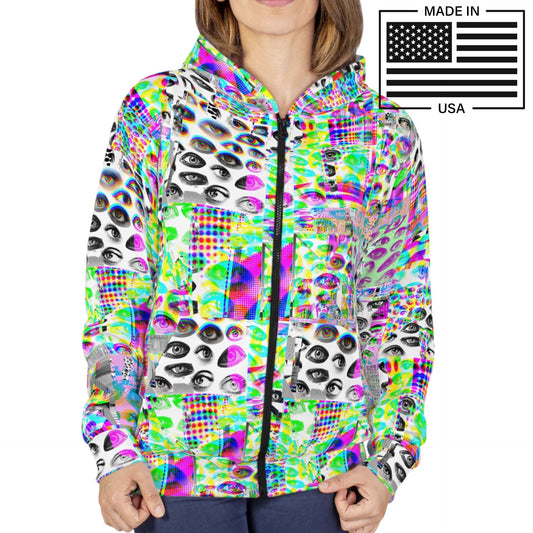 Eyes Glitch Zip Up Hoodie