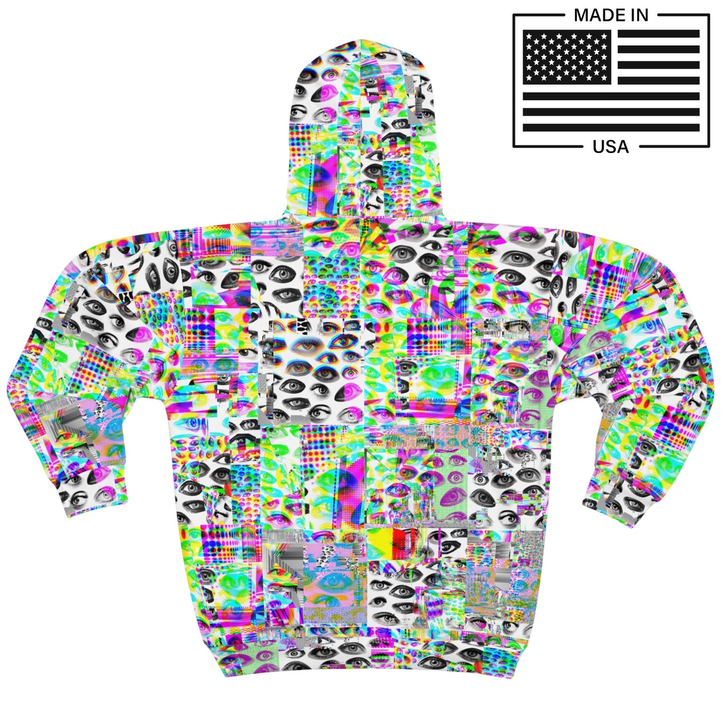 Eyes Glitch Zip Up Hoodie