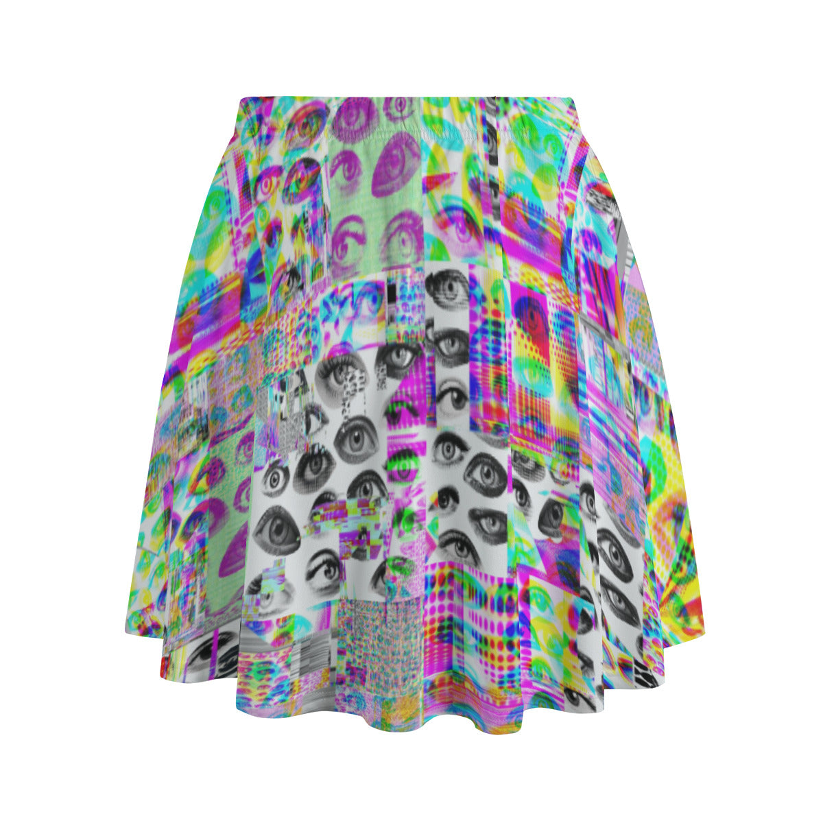 Colorful skirt with abstract pattern on a white background