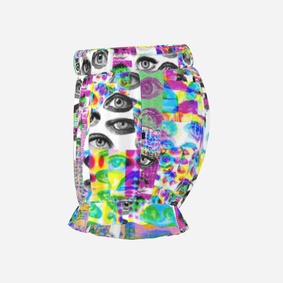Pufflette Pants Eyes Glitch Rave Clown Ruffle Shorts