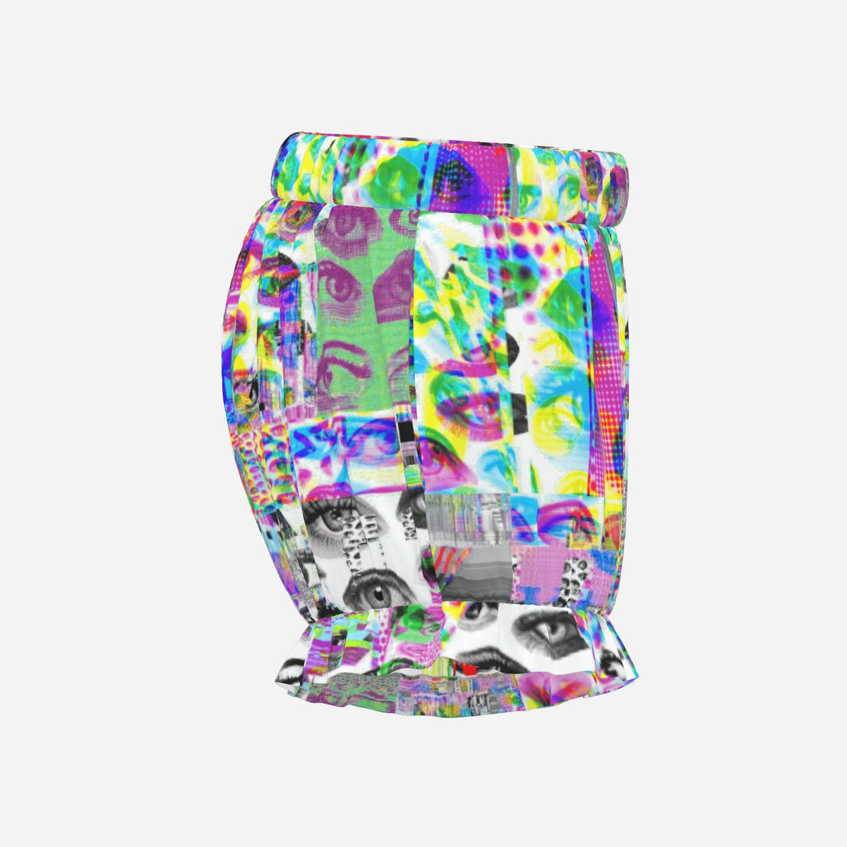 Pufflette Pants Eyes Glitch Rave Clown Ruffle Shorts