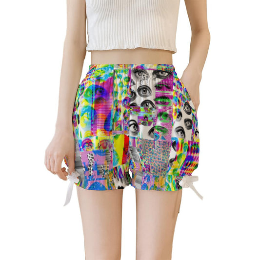 Eyes Glitch Rave Clown Ruffle Shorts
