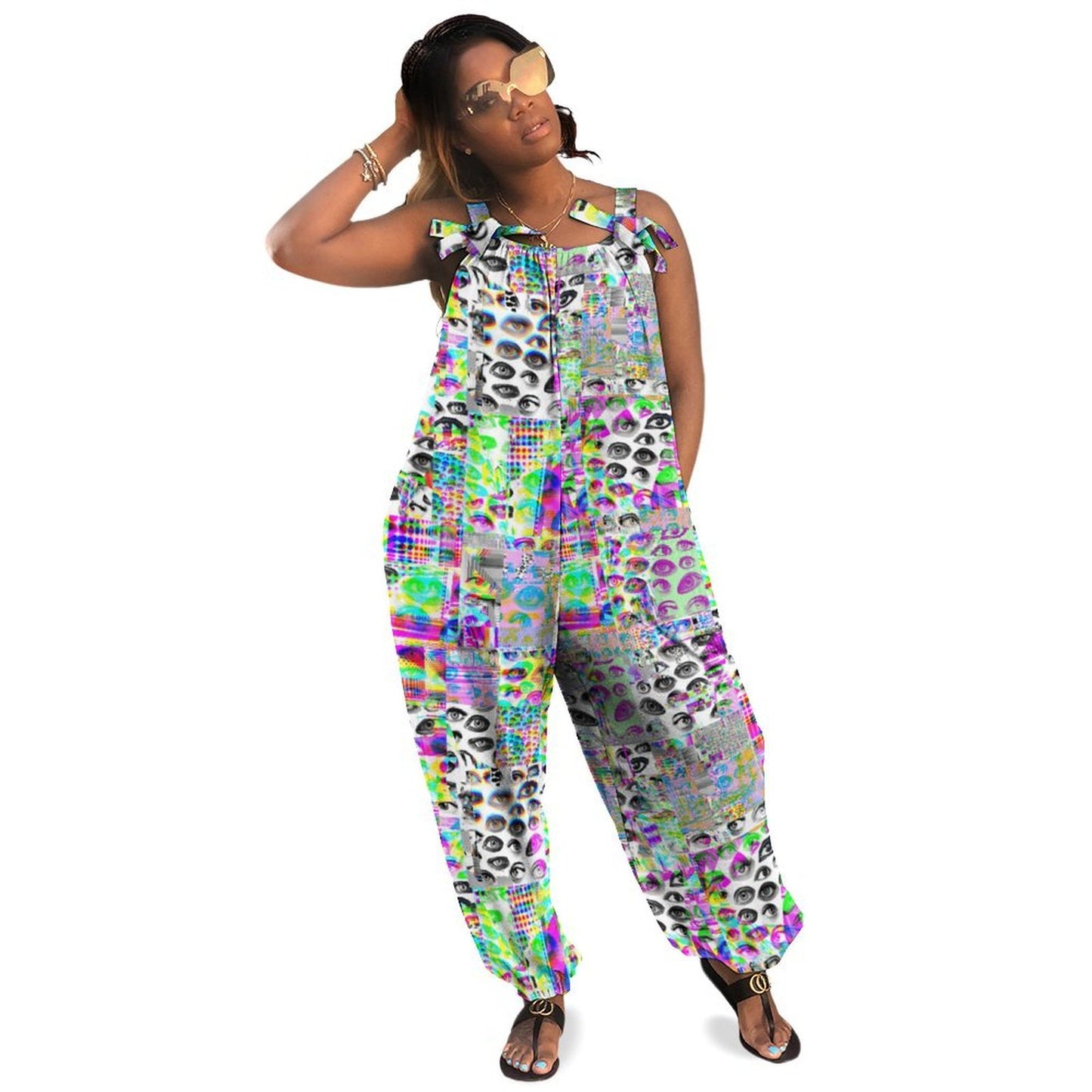 Balloony Braces Eyes Glitch Baggy Overalls Clown Jumpsuit