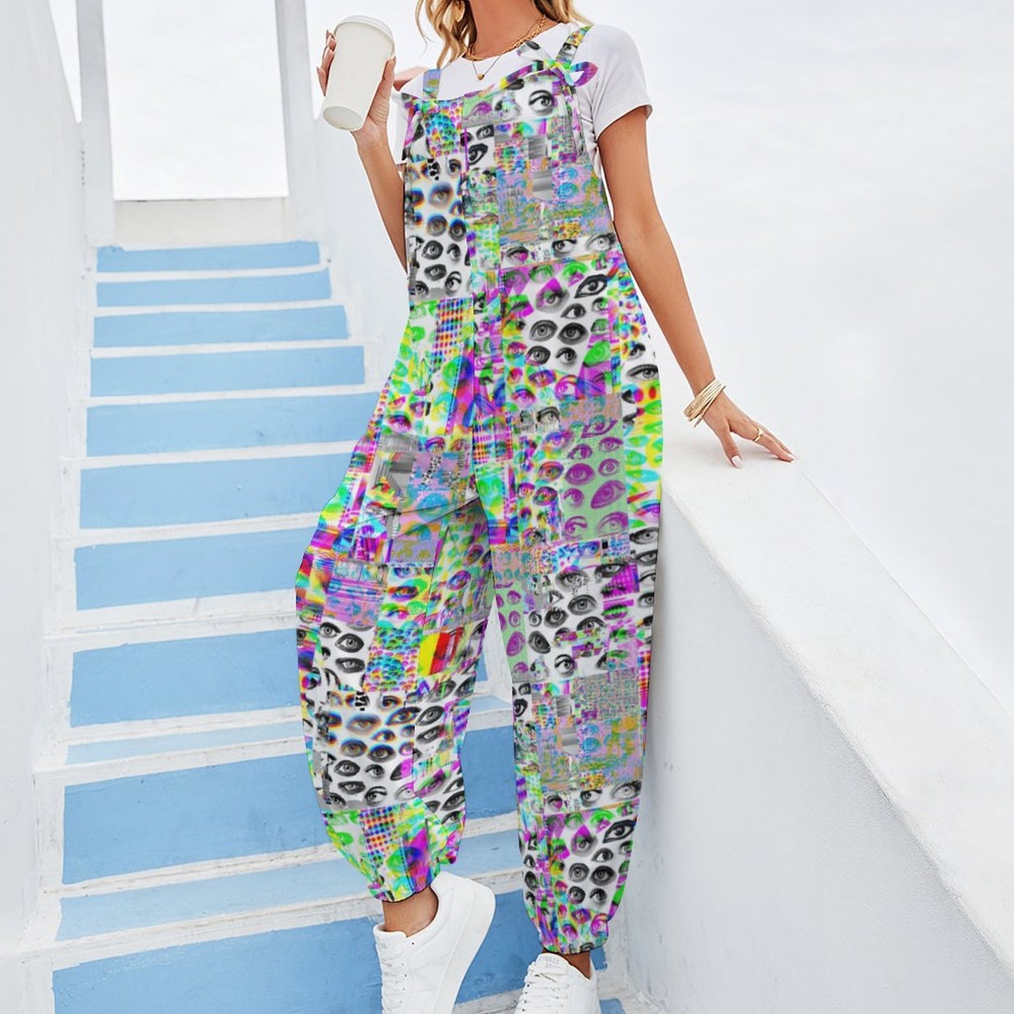 Balloony Braces Eyes Glitch Baggy Overalls Clown Jumpsuit